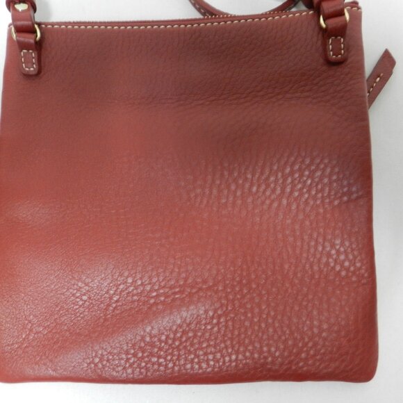 Dooney & Bourke Leather North South 3 Zip Crossbody bag purse mauve small pebble - Picture 7 of 13